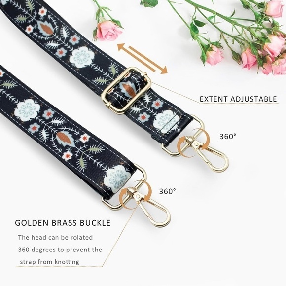 Crossbody Strap Accessory Multicolored Teal Blue Peach White Burgundy NEW - Picture 8 of 8